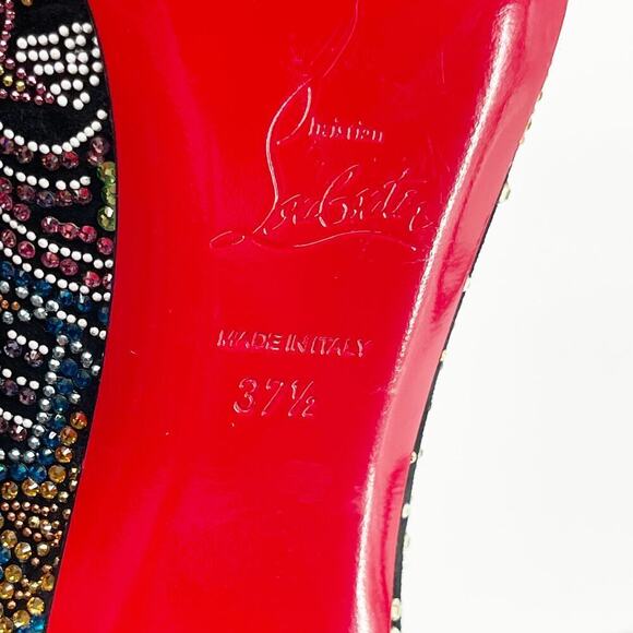 Christian Louboutin So Kate Starlight Strass Black Suede Crystal Booties EU 37.5 - Picture 11 of 13